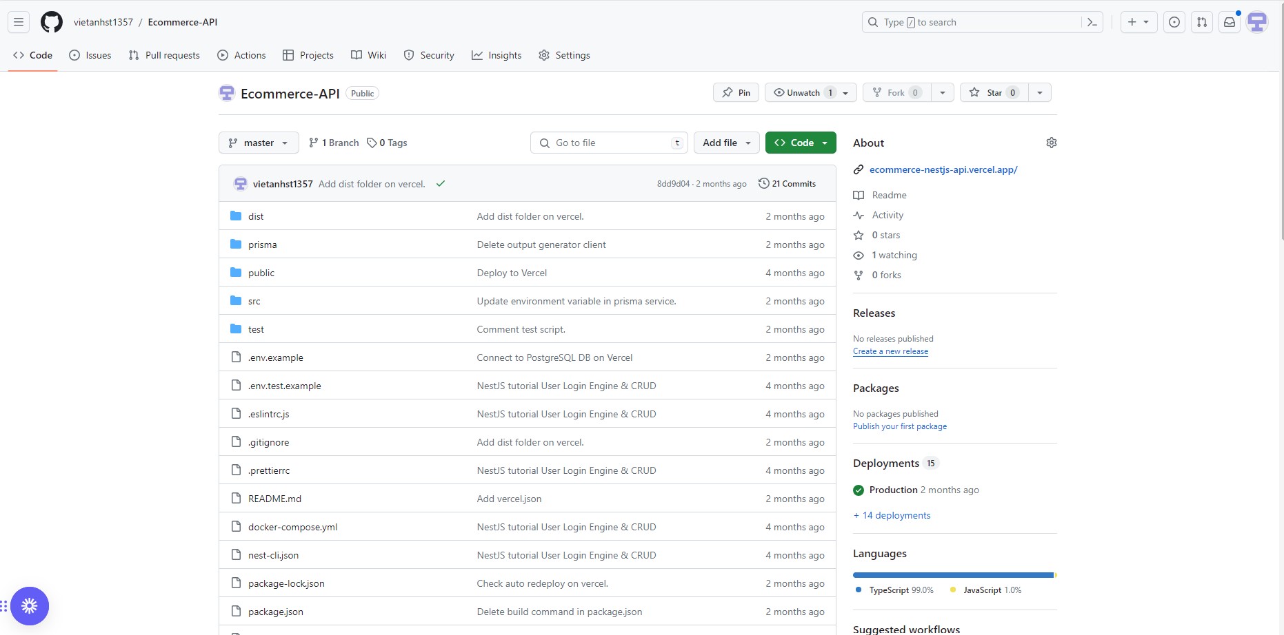 Ecommerce API